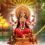 Goddess Durga seated with divine blessings