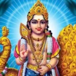 Lord Skanda with the Vel and peacock bestowing divine blessings