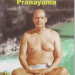 Swami Sivananda practicing Pranayama meditation beside flowing river peacefully outdoors