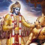 Lord Krishna guiding Arjuna in Bhagavad Gita