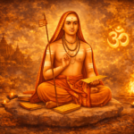 Adi Shankaracharya performing Hastamalakiyam spiritual wisdom discourse peacefully