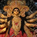 Goddess Durga idol slaying Mahishasura during Durga Puja