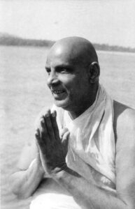Swami Sivananda offering peaceful prayerful spiritual blessings
