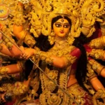 Goddess Durga idol during Navratri festival celebration