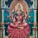 Goddess Sharada seated on sacred throne