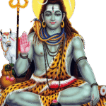 Lord Shiva blessing devotees with sacred trident