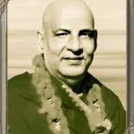 Swami Sivananda smiling spiritual portrait wearing garland