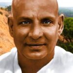 Swami Sivananda serene closeup spiritual portrait outdoors