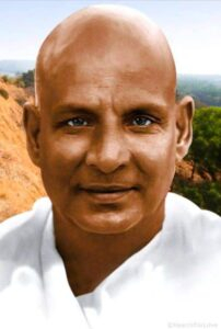 Swami Sivananda serene closeup spiritual portrait outdoors