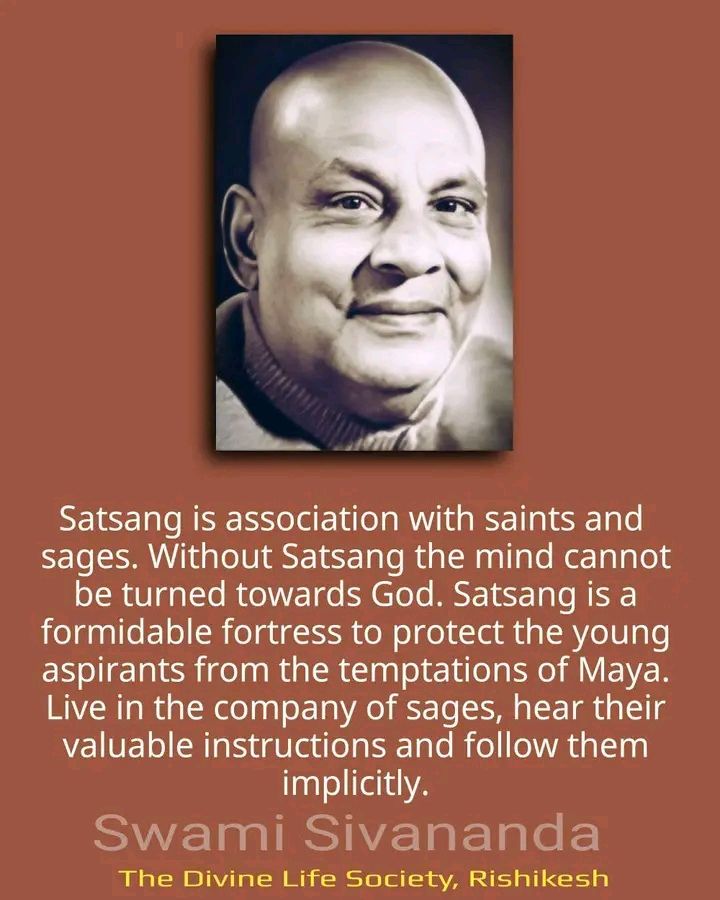 Swami Sivananda satsang quote poster