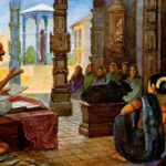 Hindu guru teaching Sanatana Dharma to devoted disciples