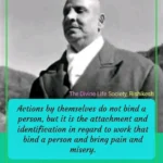 Swami Sivananda portrait with an inspiring quote.