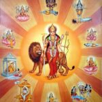 Divine Goddess Durga with Navadurga sacred forms