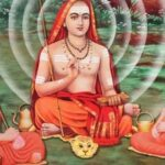 Adi Shankaracharya teaching disciples sacred spiritual wisdom