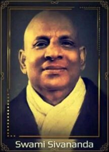 Swami Sivananda serene portrait with peaceful expression