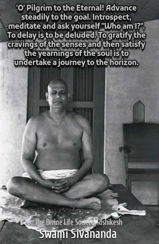 Swami Sivananda meditation quote poster