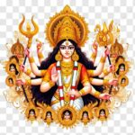 Divine Goddess Durga with multiple sacred arms