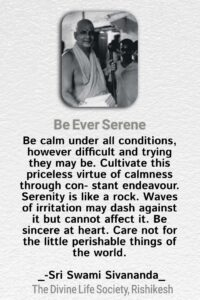 Swami Sivananda teaching serene Karma Yoga principles