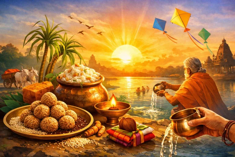 Makar Sankranti sunrise celebration with Surya Arghya