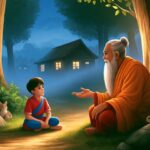 Compassionate Guru guiding innocent child toward righteousness