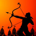 Silhouette of Lord Rama with His divine bow during Ram Navami