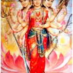 Divine Goddess Gayatri Mata with five faces and lotus seat