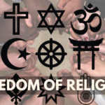 Symbols representing freedom of religion and religious harmony