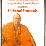 Swami Sivananda inspirational poster encouraging spiritual discipline
