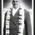 Swami Sivananda garlanded portrait photograph