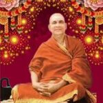 Swami Sivananda Saraswati seated in meditation with radiant spiritual aura