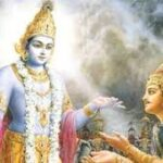 Lord Krishna enlightening Arjuna with Bhagavad Gita