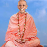 Swami Chinmayananda smiling peacefully during meditation inspiring spiritual awakening everywhere