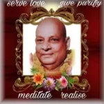 Philosophy of Pratima spiritual guru portrait with floral garland beautifully