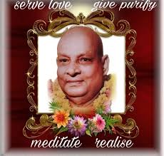 Swami Sivananda framed portrait with floral design image