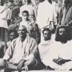 Swami Sivananda with devotees demonstrating self-control