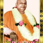 Swami Sivananda with flower garland spreading love and goodness