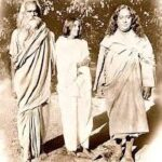 Three spiritual seekers walking together in devotion