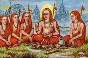 Adi Shankaracharya teaching disciples the wisdom of Advaita Vedanta