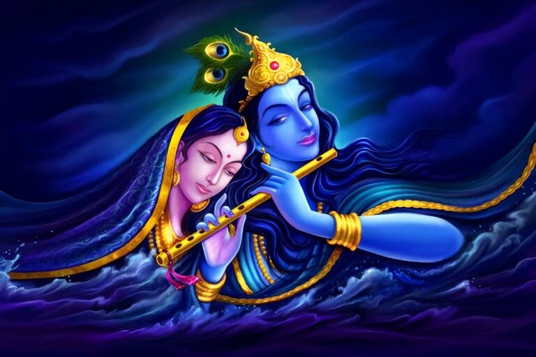Radha Krishna divine flute eternal love