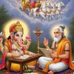 Lord Ganesha with Sage Vedavyasa writing