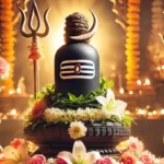 Sacred Shiva Linga decorated for Pradosha Vrat worship with flowers and lamps