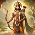 Lord Rama holding bow with divine aura