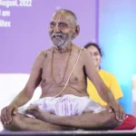 Narsi Mehta seated peacefully during spiritual discourse