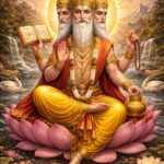 Lord Surya seated on pink lotus throne