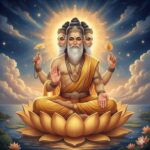 Surya Narayana seated on radiant lotus throne
