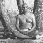 Swami Sivananda meditating beneath sacred trees