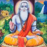 Maharishi Ved Vyasa seated in meditation holding sacred Vedic scriptures