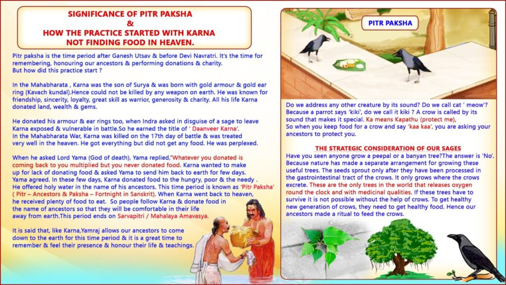 significance of pitr paksha and how the practice started with karna not finding food in heaven orig