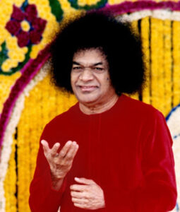 Sri Sathya Sai Baba in red robe