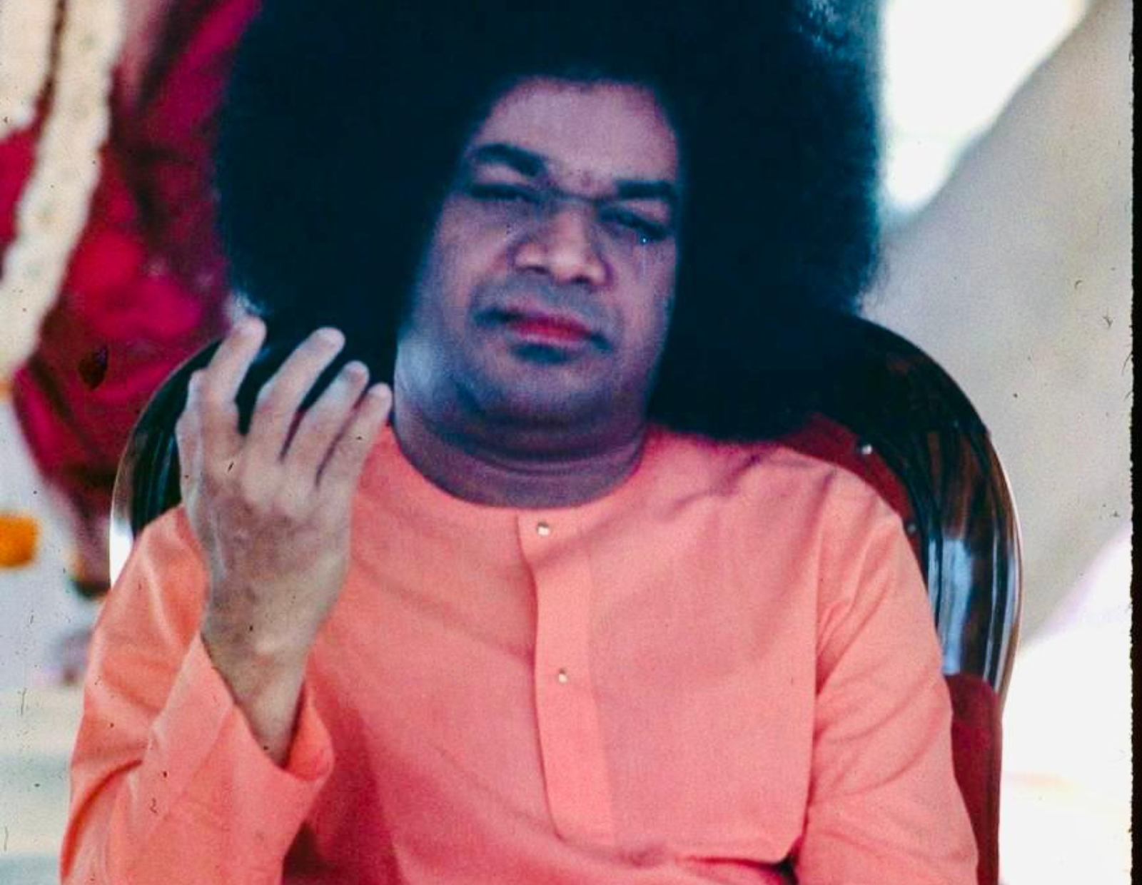 Bhagwan Shri Sathya Sai Baba peaceful ashram portrait photo
